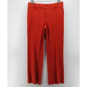 Elevenses Anthropologie Pants 4 Linen Blend Trousers Straight Career